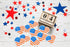 250 American Flag Heart Stickers, Patriotic Decals for Events, Celebrations, and Decorations