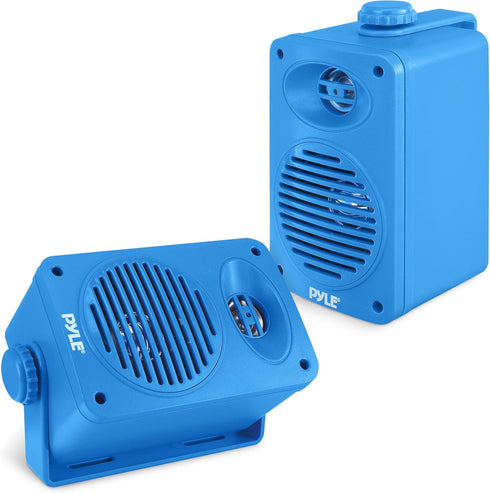 Pyle Pair of Indoor Outdoor Speakers - 200 Watt Dual Waterproof 3.5” 2-Way Speaker System for Home, Boat, Marine, Deck,