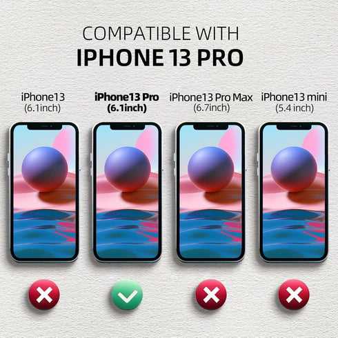 SPORTLINK Compatible with iPhone 13 Pro Waterproof Case - Built in Screen Protector Full Body Shockproof Dustproof IP68 Waterproof Case for iPhone 13 Pro 6.1 Inch Black