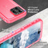 SPORTLINK Waterproof Case for iPhone 14 Pro Max, Shockproof Dustproof Phone Case with Screen Protector, Pink