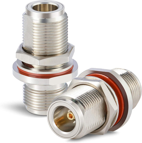 XRDS -RF 2PCS N Female to N Female Bulkhead Connector Coax Bulkhead Connector
