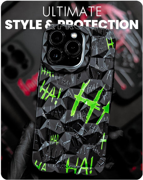 SIMPLYMDRN Jok3ster Case for iPhone 13 Pro, Glossy Shockproof Protective Shattered Series for Men, 6.1 Inch, Black