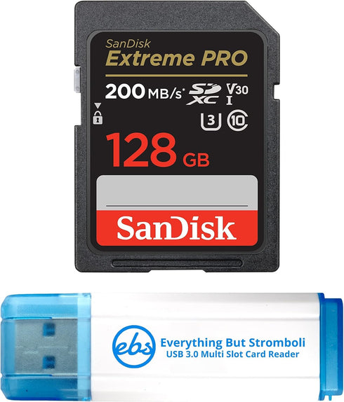 SanDisk 128GB Extreme Pro Memory Card Bundle for Nikon D3400, D3300, D750, D5500, D5300, D500, AW130, W100, L840, A900
