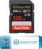 SanDisk 128GB Extreme Pro Memory Card Bundle for Nikon D3400, D3300, D750, D5500, D5300, D500, AW130, W100, L840, A900