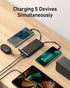 VEEKTOMX 10000mAh Portable Charger with Built-in Cables, Slim Fast Charge USB C Battery Pack for iPhone 15/14/13,