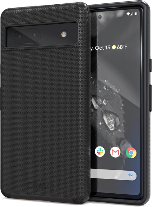 Crave Dual Guard for Google Pixel 7a Case, Shockproof Protection Dual Layer Case - Black