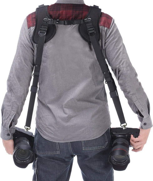 ztowoto Camera Shoulder Double Strap Harness with Quick Release Adjustable Dual Camera Tether Strap and Lens Cleaning