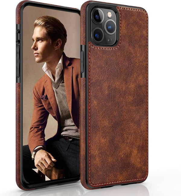 LOHASIC Compatible with iPhone 12 Pro Max Case - Slim Luxury PU Leather Non-Slip Grip Rugged Bumper Shockproof Cover