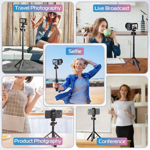 ULANZI MT-73 Extension Pole Tripod, Mini Selfie Stick for Webcam, Canon G7X Mark III, Sony ZV-1, A6400, A6600