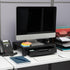 Mind Reader Black Monitor Stand with Storage Drawer, Desktop Organizer, Laptop Riser for Office, 17.25"L x 13.25"W x 4"H
