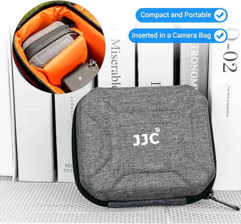 JJC 10 Pockets Hard Shell Lens Filter Bag, Water Resistant & Dustproof, Camera Filter Pouch with Microfiber Cleaning