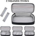 Electronics Travel Organizer Bag, Portable Case for Cables, Charger, Power Bank & Hard Drive (Black), Large