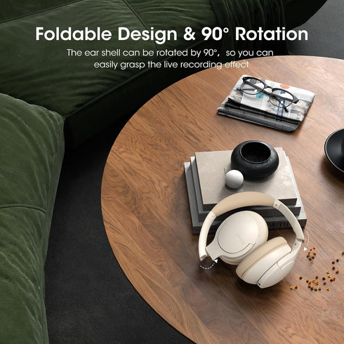 90-Hour 3 DOQAUS Over-Ear Bluetooth Headphones with Playtime, Professional EQ Modes, HiFi Deep Bass & HD Mic