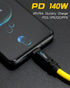 Poyiccot Short USB C to USB C Cable 6inch, 140W Short Cable, 20Gbps with LED Light, 8K@60Hz for Thunderbolt 3