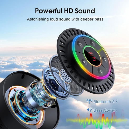 ZHINDVIS IPX7 Cup,8H Bluetooth Speaker, Shower Speaker Waterproof, Speakers Bluetooth Wireless with Rich Bass, Portable