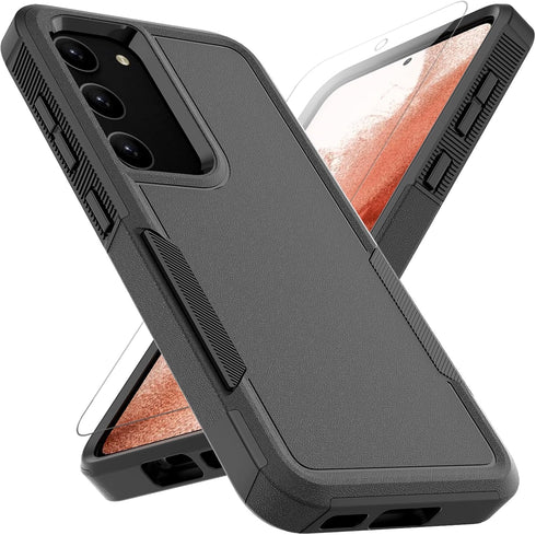 for Samsung Galaxy S23 Case, Dual Layer Heavy Duty Protective Cover with Screen Protector - Military Protection