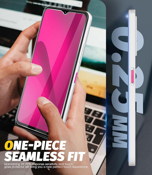 Orzero (4 Pack) Tempered Glass Screen Protector for T-Mobile REVVL 7 5G 6.58 inch, 2.5D Arc Edges, 9H Hardness