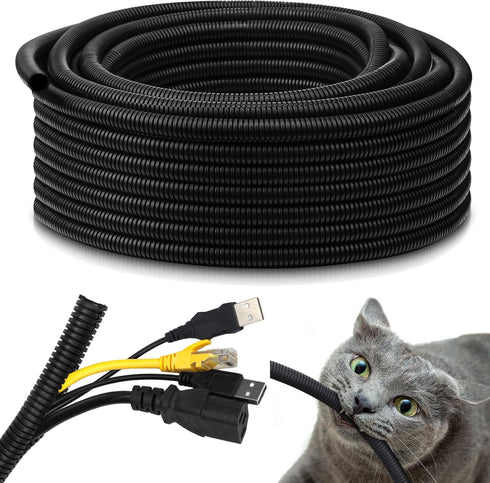 Flame Retardant Wire Loom, High Temperature Cable Conduit, Split Wire Loom Tubing for Automotive Marine Electrical Wires