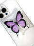 Butterfly Sticky Mobile Phone Grip, Clear Cell Phone Stand, Expanding Cell Phone Charms Accessory, Interchangeable