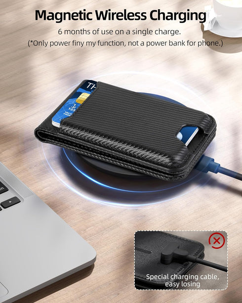 for Magsafe Wallet, Magnetic Wallet for iPhone 16/15/14/13/12, Adjustable Stand, Wallet Tracker, 6 Cards Holder, Vegan