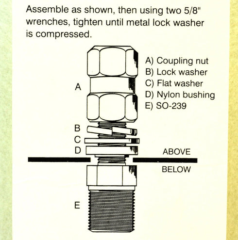 FIRESTIK K-4A CB RADIO ANTENNA HEAVY DUTY SO-239 STUD MOUNT (BULK)