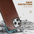 Genuine Leather Case for iPhone 15 Pro Max 6.7 inch, Rustic Brown, Oil Wax Top-Grain Leather, MagSafe Compatible