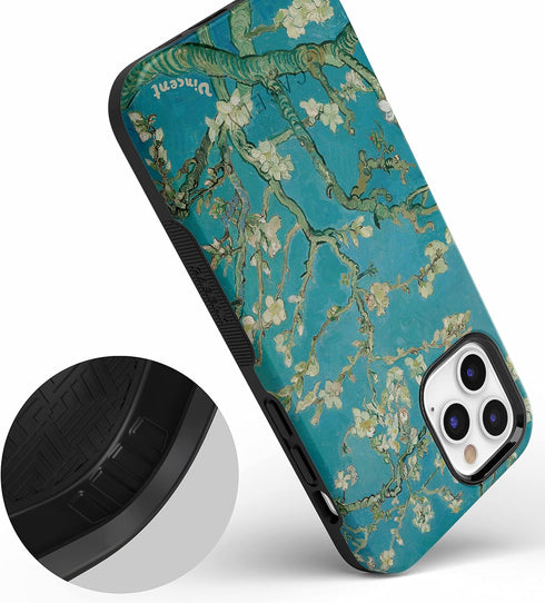 Casely iPhone 12/12 Pro Floral Case, Compatible with MagSafe, Van Gogh Almond Blossom Phone Case