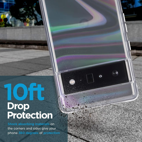 Case-Mate Soap Bubble Google Pixel 6 Pro Case, 10ft Drop Protection, Wireless Charging Compatible, Iridescent Swirl