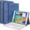 JUQITECH Keyboard Case for iPad 9th 8th 7th Generation 10.2" Wireless Bluetooth Magnetic Detachable Keyboard (Blue)