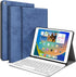 JUQITECH Keyboard Case for iPad 9th 8th 7th Generation 10.2" Wireless Bluetooth Magnetic Detachable Keyboard (Blue)