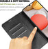 Galaxy A42 5G Case, Black Leather Wallet Flip Folio Case with Card Slots, Kickstand, Magnetic Closure, Ultra Slim