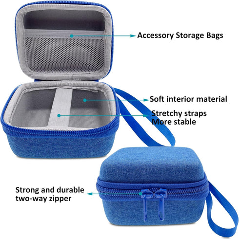 YOTO Mini Bluetooth Audio Player Hard Carrying Case with Silicone Skin Cover, Kids Screen-Free Accessories (Blue)