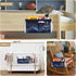 Amooorous Bedside Storage Caddy For Dorm Table Cabinet Storage Organizer for Bed Rails Deep Blue-gold Marble Texture
