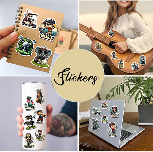 50 PCS Golf Stickers, Waterproof Vinyl Decals for Golfer Adults, Sports Lovers, Decorative Scrapbooking