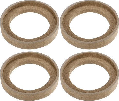 uxcell 4 Pcs Universal 3.5 Inch Speaker Subwoofer Mounting Spacer Rings in Solid Wood Beige