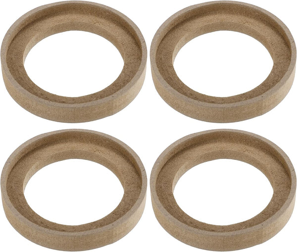 uxcell 4 Pcs Universal 3.5 Inch Speaker Subwoofer Mounting Spacer Rings in Solid Wood Beige