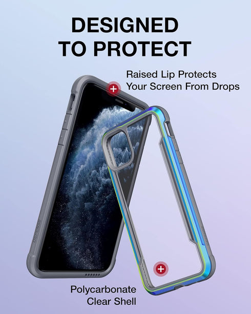 X-Doria Raptic Shield Case for iPhone 11 Pro, Iridescent, Military Grade Drop Tested, Lightweight