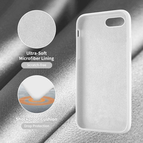 Cordking iPhone SE Case 2022/2020, iPhone 7 8 Case, Silicone Ultra Slim Shockproof Phone Case with Soft Microfiber