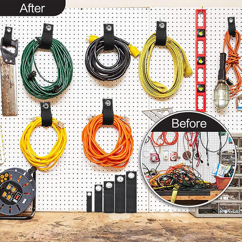 10 Pack Extension Cord Holder Organizer Heavy-Duty Hook and Loop Storage Strap for Hanging Cables, Hoses, Ropes, Tools
