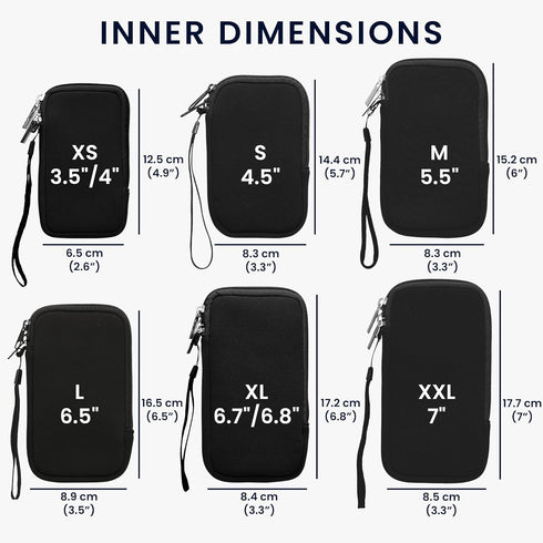 kwmobile Neoprene Sleeve for Smartphone Size XL - 6.7/6.8" Shock Absorbing Pouch Case - Protective Phone Bag