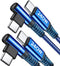 AINOPE USB C to USB C Cable 6.6ft 2 Pack Blue