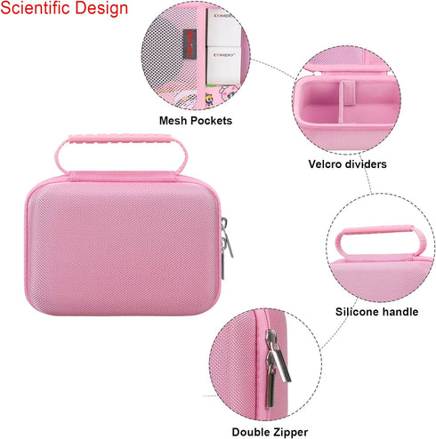 4K Digital Camera Carrying Case for Femivo/VETEK/IWEUKJLO, Travel Compact Storage Cover Bag, Pink