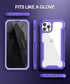 ANSHOW iPhone 12/12 Pro Case, Rugged 360° Full Body with Built-in Screen Protector, Clear Hard PC & Purple Silicone