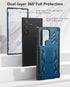 FNTCASE Samsung Galaxy S23 Ultra Case: Rugged Shockproof TPU, Military Grade Drop Protection, Kickstand, Blue.