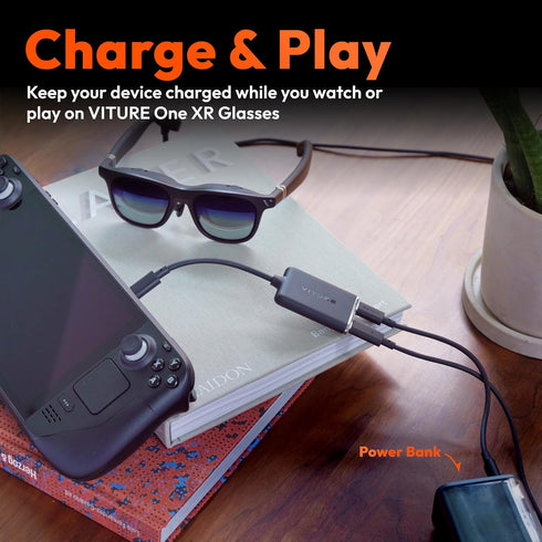 USB-C to Glasses and Charging Adapter, Charge and Play for Switch, Steam Deck