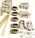 5 Sets Crimp Type DB9 Male + Plastic Hoods + Pins Set, D-Sub 9P Male Crimp Connector, Pin & Hood Kit (5 DB9 Male + 5 Hoods + 50 Pins)