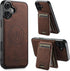PASNEW for iPhone 17 Case,Compatible with Magsafe Wireless Charging Card Holder Wallet Leather