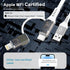 USB to USB-C and Lightning Cable Combo, 2 in 1 Coiled Cable for Apple Carplay & Android Auto, Fast Charge
