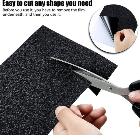 4 Pieces 5 by 7.8 Inch Rubberized Anti-Slip Safety Tape, Adhesive Non-Slip Pads for Phones Gaming Cases (Black)