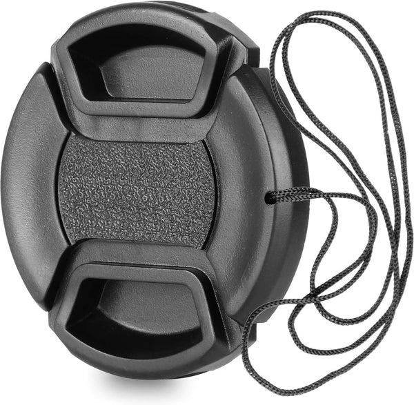 ChromLives 58mm Lens Cap Center Pinch with Lens Cap Leash Hole Bundle for DSLR Cameras - Compatible with Nikon, Sony,
